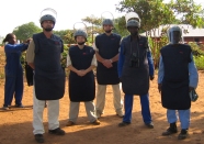 Cleared Ground land mine clearing team with local land mine clearing technicians